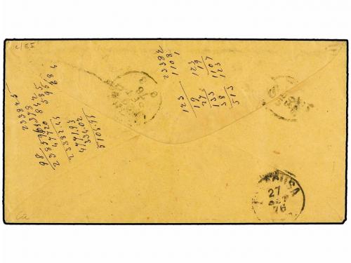 ✉ MALTA. 1876. Cover to LIVORNO (Italy) franked 1/2d. SM, pl