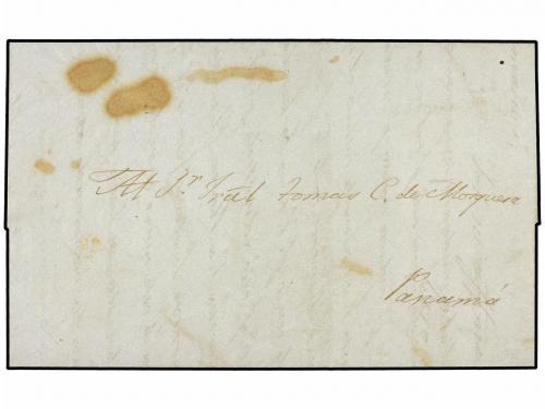 ✉ PANAMA. 1849. BOGOTÁ a PANAMÁ. Carta completa, al dorso ma