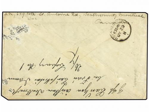 ✉ CANADA. 1911 (July). Cover from MONTREAL to DRESDEN franke