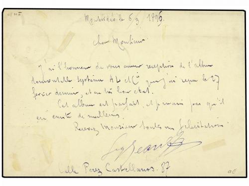 ✉ URUGUAY. Sc. 108, 110. 1896. Delightful illustrated advert