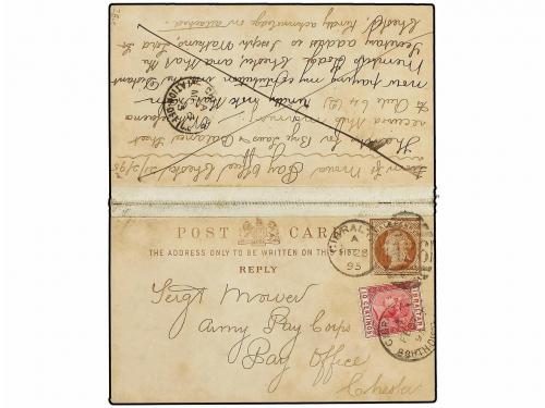¿ GIBRALTAR. 1895 (Feb. 21). Great Britain ½d. + ½d. brown P