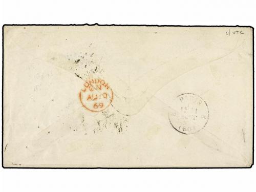 ✉ PANAMA. 1869 (Aug. 5). Envelope from COLON (Panama) to PAR