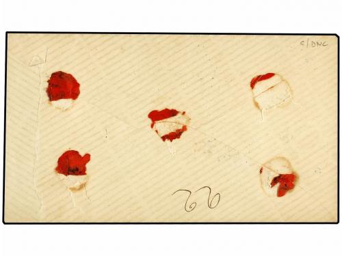 ¿ RUMANIA. 1877. BUCAREST to PARIS. 10 b. blue and 50 b. ros