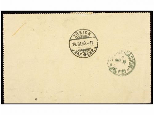 ✉ ARGENTINA. 1899 (March 20th). 4 c. grey stationery letter-