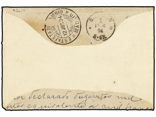 ✉ PORTUGAL: AZORES. Sc. 4, 11. 1894 (June). Large part Value