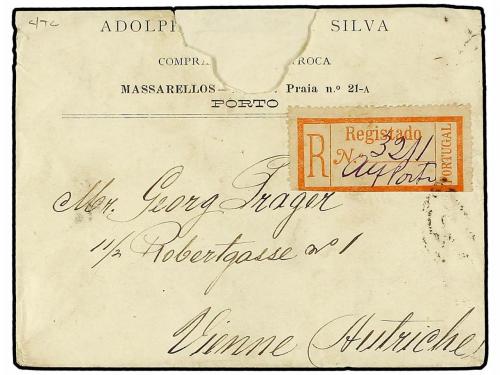 ✉ PORTUGAL. 1892 (Sept. 5). Registered cover to VIENNA (Aust