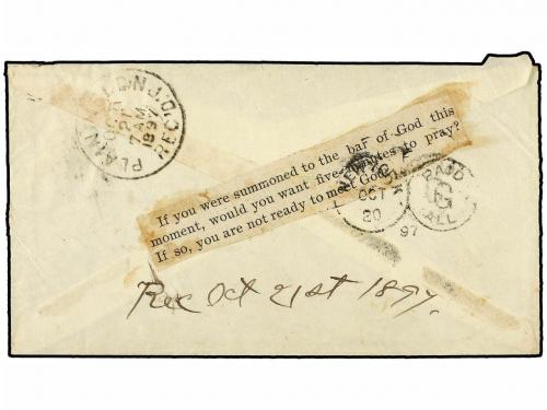 ✉ LIBERIA. 1897. Cover to USA franked by single 1894 triangu