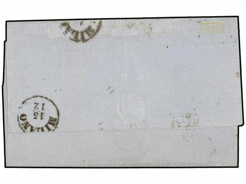 ✉ ITALIA ANTIGUOS ESTADOS: TOSCANA. 1854. LIVORNO a MILANO. 