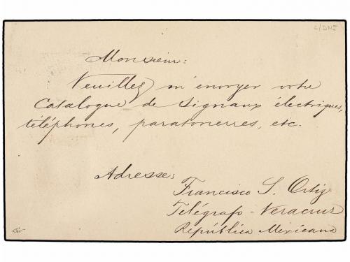 ¿ MEXICO. 1883. Juarez 2c.+1c. stationery card used to PARIS