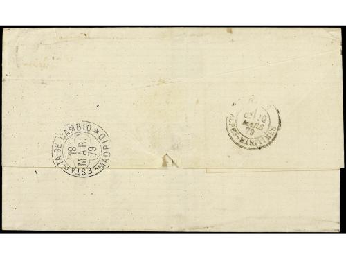 ✉ GIBRALTAR. Sg. Z15+Z22. 1879 (March 16). Cover from GIBRAL