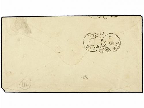 HONDURAS. 1884 (20 Nov.). TEGUCIGALPA a USA. 1 real verde. M