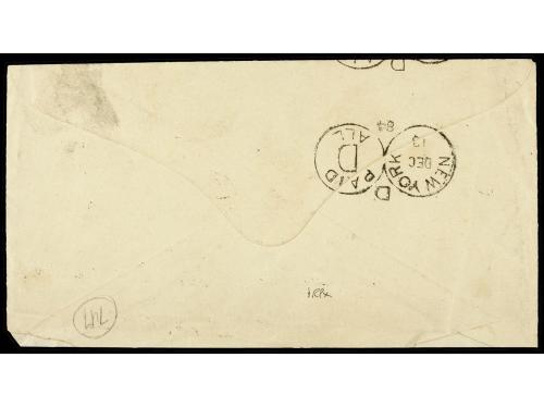 HONDURAS. 1884 (20 Nov.). TEGUCIGALPA a USA. 1 real verde. M