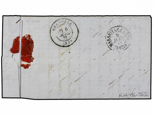 ✉ LEVANTE: CORREO FRANCES. 1874. CONSTANTINOPLA a FRANCIA. C