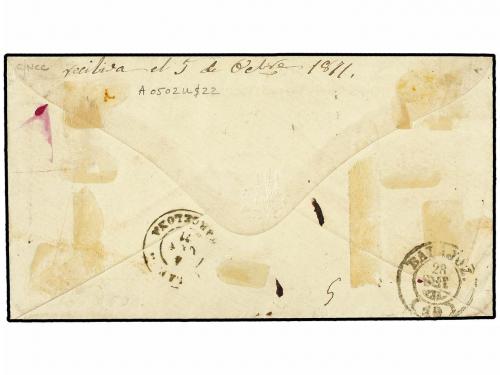 ✉ ARGENTINA. 1871. BUENOS AIRES a ESPAÑA. Circulada con sell