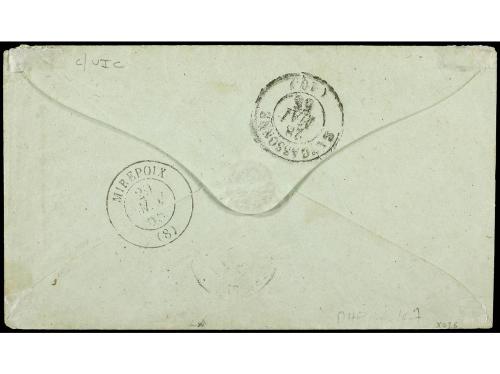 ✉ FRANCIA. 1855 (May 15). CRIMEAN WAR. Cover sent stampless 