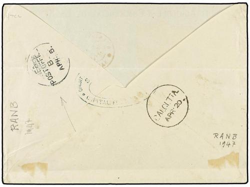 ✉ REUNION. Ce. 32+34. 1876 (Nov 30). Cover to CALCUTTA "via 