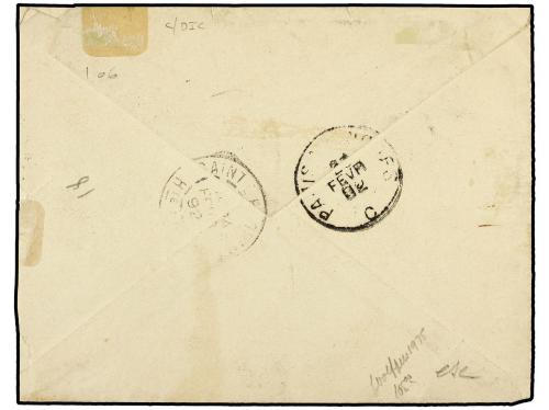 ✉ TAHITI. Ce. 51. 1892 (Jan). Cover at Military Concession r