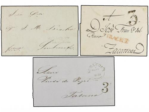 ✉ MEXICO. 1830-67. VERACRUZ. Diez cartas de OTATITLAN, TLACO