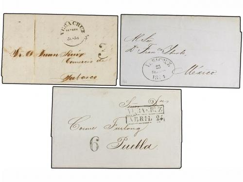 ✉ MEXICO. 1830-67. VERACRUZ. Diez cartas de OTATITLAN, TLACO