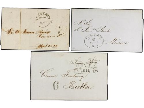 ✉ MEXICO. 1830-67. VERACRUZ. Diez cartas de OTATITLAN, TLACO