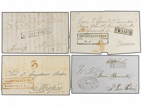 ✉ MEXICO. 1831-56. ZACATECAS. Veintisete cartas de AGUAS CAL