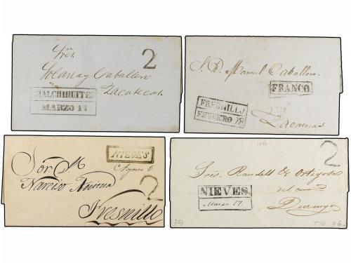 ✉ MEXICO. 1831-56. ZACATECAS. Veintisete cartas de AGUAS CAL