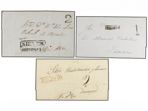 ✉ MEXICO. 1831-56. ZACATECAS. Veintisete cartas de AGUAS CAL