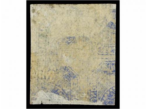 * COLOMBIA. 1860. 20 ctvos. azul. Impresión calcada al dorso