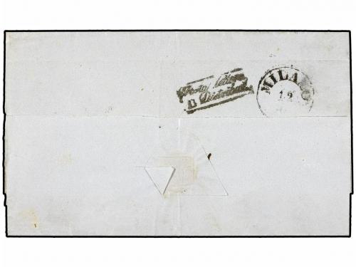 ✉ ITALIA ANTIGUOS ESTADOS: TOSCANA. 1854. LIVORNO a MILANO. 