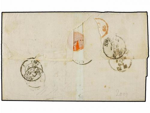 ¿ PERU. 1865. LIMA a CARRARA (Italia). 1 dinero rosa, marca