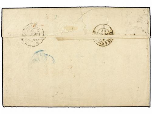 ✉ FRANCIA. 1858 (16 Julio). MARSEILLE a LIMA. 80 cts. carmín