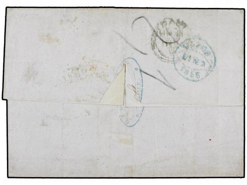 ✉ FRANCIA. 1855 (30 Marzo). HAVRE a LIMA. 10 cts. bistre, 40