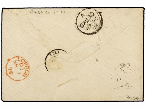 ¿ PERU. 1876 (24 Enero). IQUIQUE a FRANCIA. Fechador de Iqui