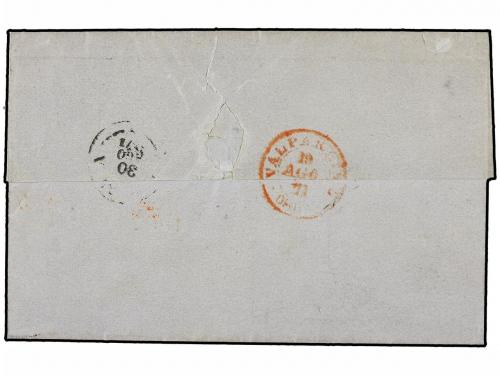 ¿ FRANCIA. 1871 (4 Julio). BORDEAUX a LIMA. 20 cts. azul y 8