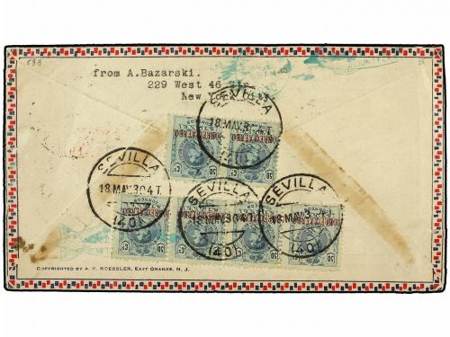 ✉ ZEPPELIN. 1930 (18 Mayo). SPAIN. SEVILLA a USA. 50 cts. (8
