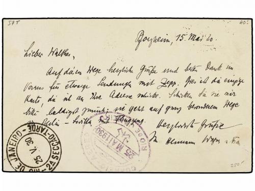 ✉ ZEPPELIN. 1930 (19 Mayo). GERMANY. BERLIN a RIO DE JANEIRO