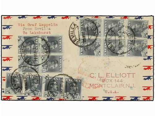 ✉ ZEPPELIN. 1930 (19 Mayo). SPAIN. SEVILLA a USA. 50 cts. (1