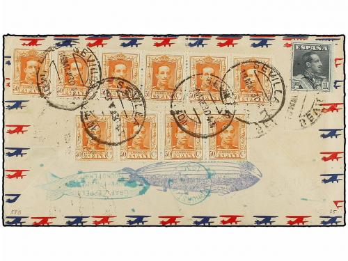 ✉ ZEPPELIN. 1930 (19 Mayo). SPAIN. SEVILLA a USA. 50 cts. (1