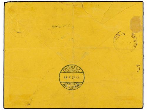 ¿ SALVADOR. 1889. COJUTEPEQUE a LONDRES. Sobre provisional d