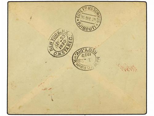 ✉ ETIOPIA. 1929 (26-XII). ADDIS to NEW YORK via Djibouti. FI
