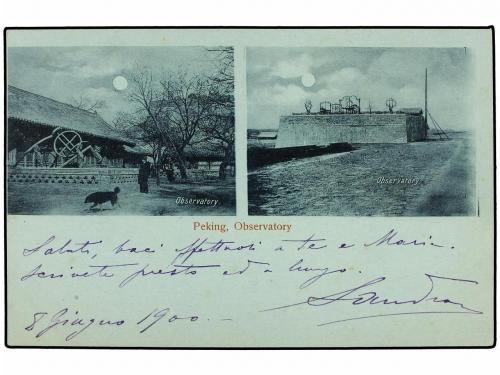 ✉ CHINA. 1900 (June 8). Postcard of Peking Observatory frank
