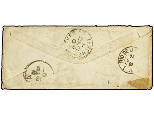 ✉ BRASIL. 1882 (24 Septiembre). RIO DE JANEIRO a ITALIA. 20 
