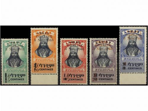 ** ETIOPIA. Mi. 207/11. 1943. OBELISK. Serie completa. MAGNÍ