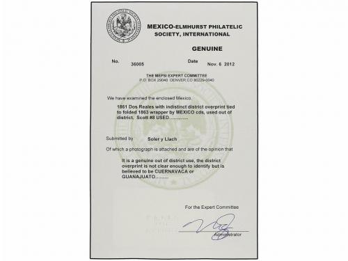 ✉ MEXICO. Sc. 8. 1863 (11 Septiembre). MÉXICO a VERACRUZ. 2 