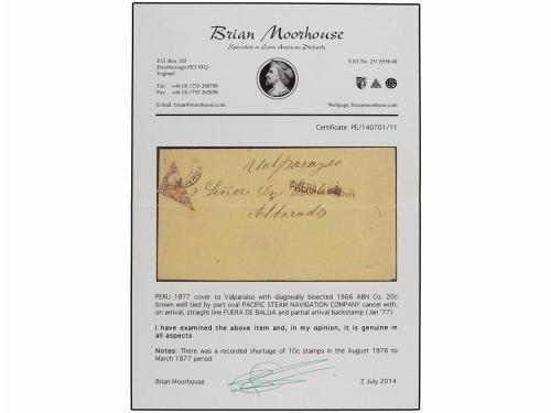 ¿ PERU. 1877 (Enero). Sobre dirigido a VALPARAISO (Chile) ci