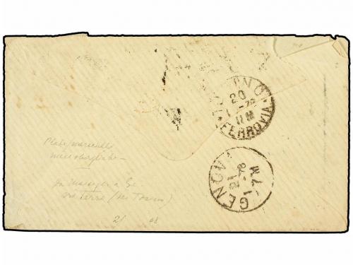 ✉ ARGENTINA. 1878. BUENOS AIRES a GENOVA. 8 ctos. castaño ro