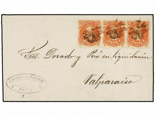 ✉ CHILE. Sc. 17 (3). 1870. SALTA (Argentina) a VALPARAISO. E