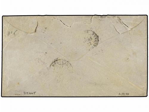 ¿ CHILE. Sc. 17. 1877. SANTIAGO a FRANCIA. Sobre de 5 ctvos.