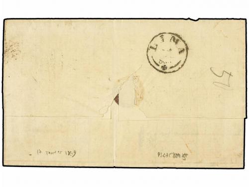 ¿ CHILE. Sc. 19. 1869. VALPARAISO a LAMBAYEQUE (Perú). 20 ct