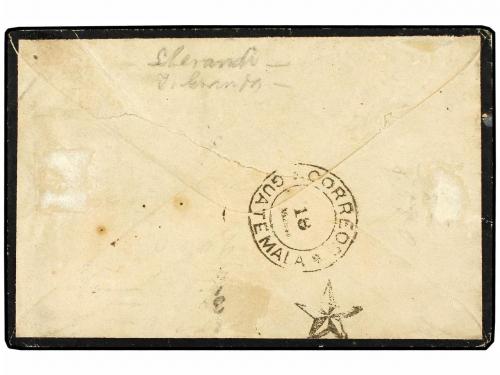 ✉ GUATEMALA. 1888. JUTIAPA a AMATSITLAN. Marca FRANCO y fech